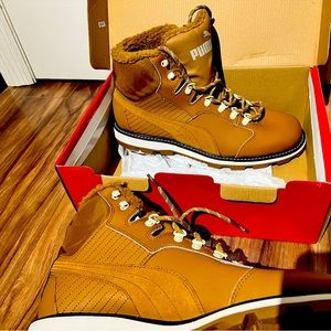 Puma mens boots hiking style tan
